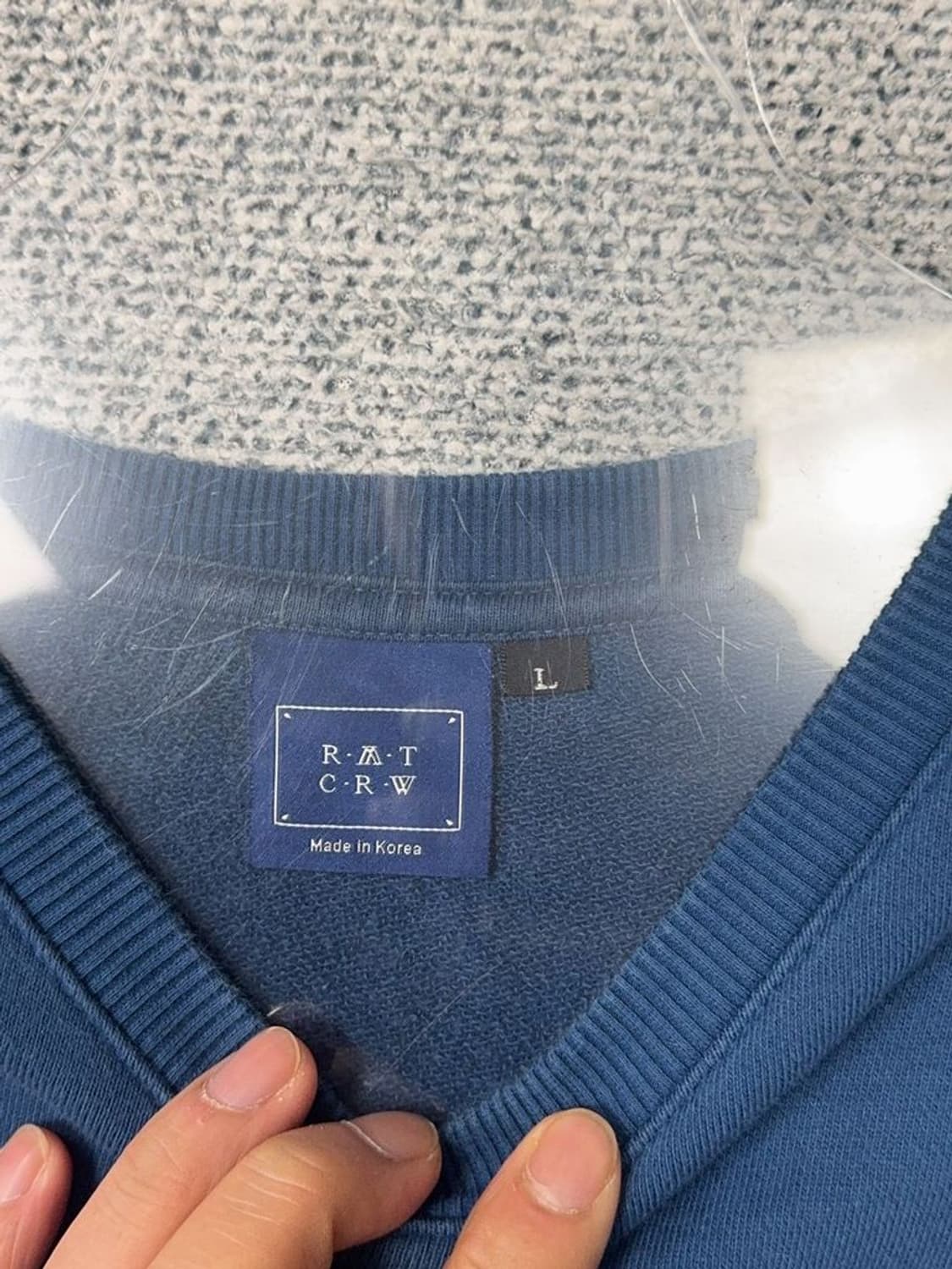 로맨틱 크라운 프린팅 네이비 오버핏 맨투맨 L 상품이미지8