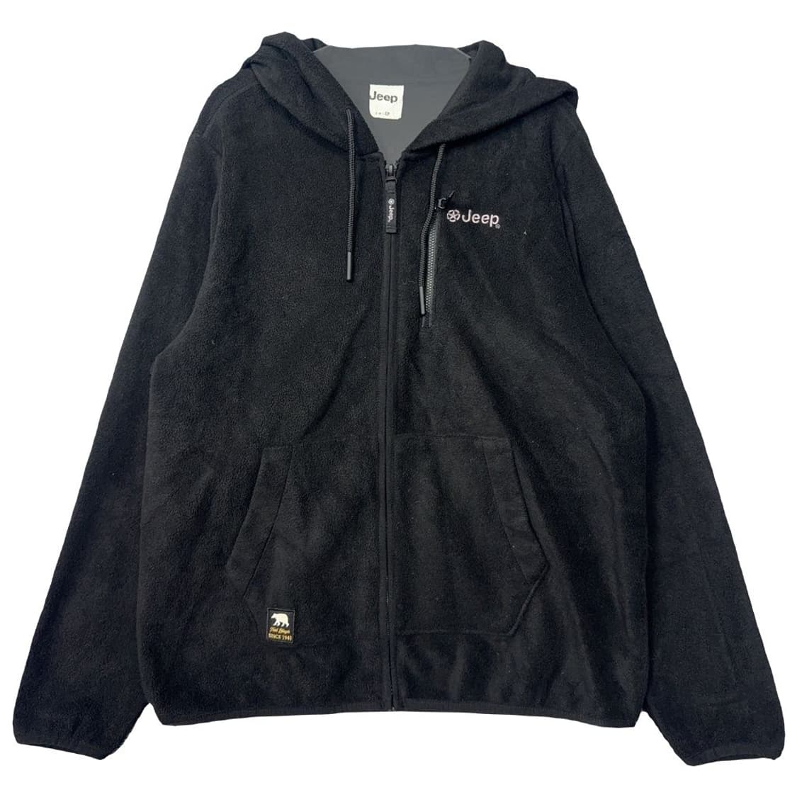 지프 블랙 로고 플리스 후리스 후드집업 XL 상품이미지1