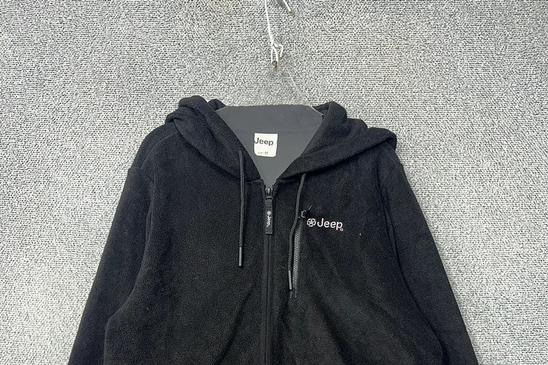 지프 블랙 로고 플리스 후리스 후드집업 XL 상품이미지3