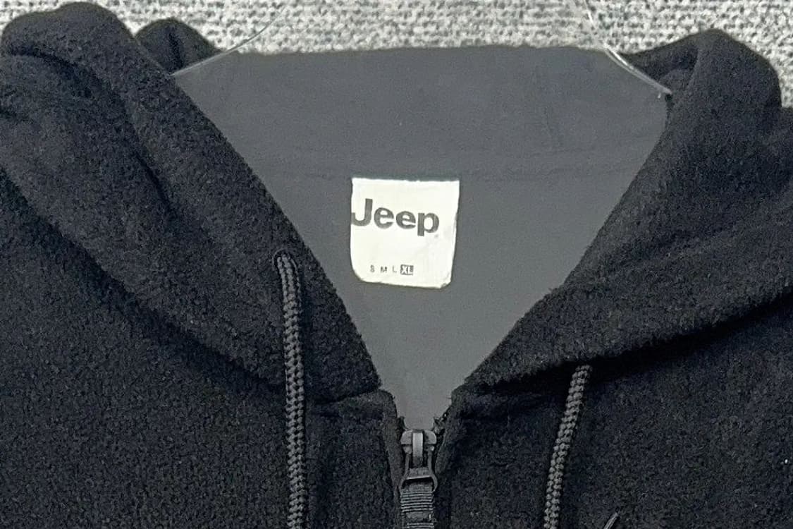 지프 블랙 로고 플리스 후리스 후드집업 XL 상품이미지5