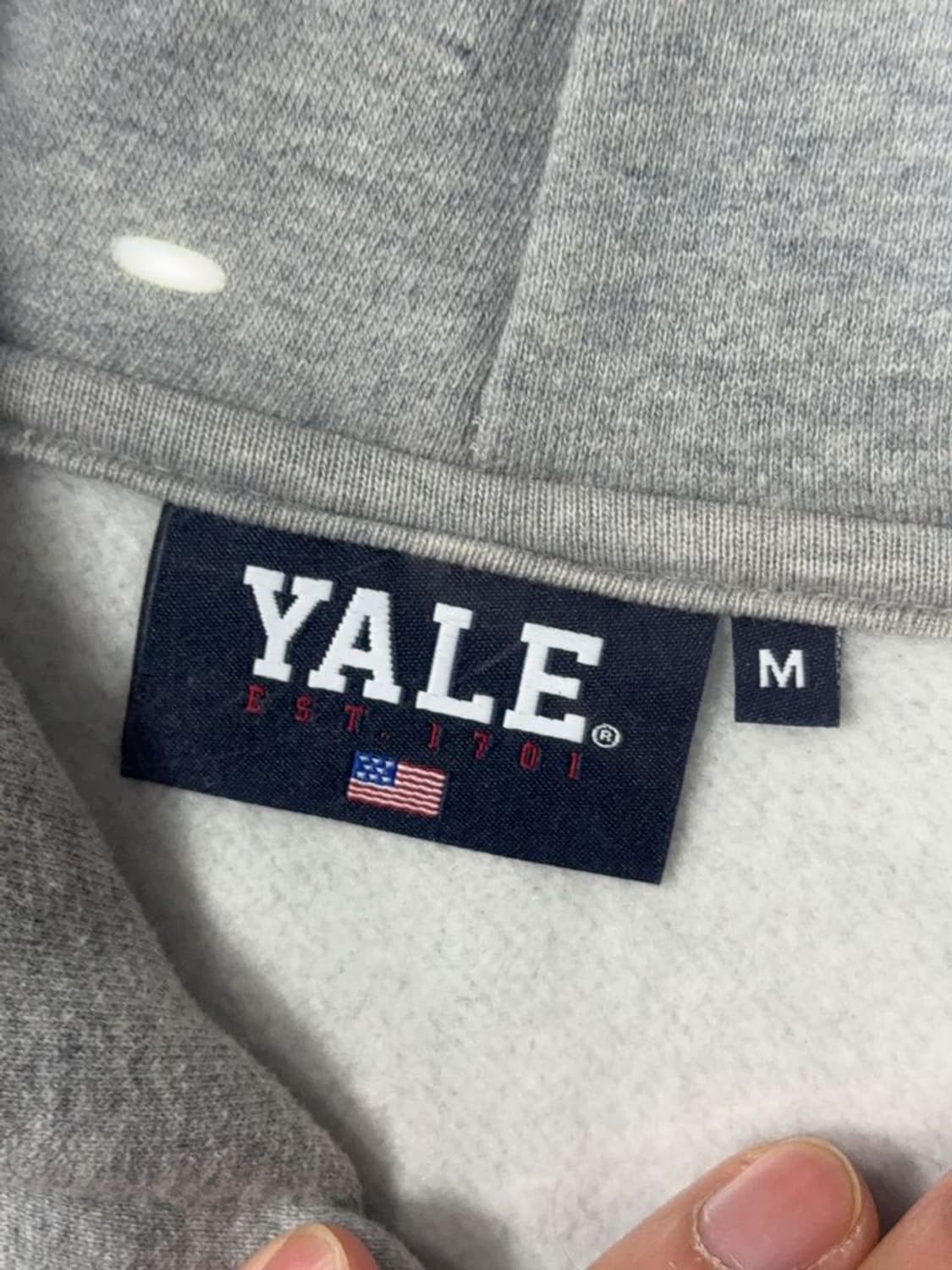 예일 베어 로고 라이트 그레이 후드티 M 상품이미지7