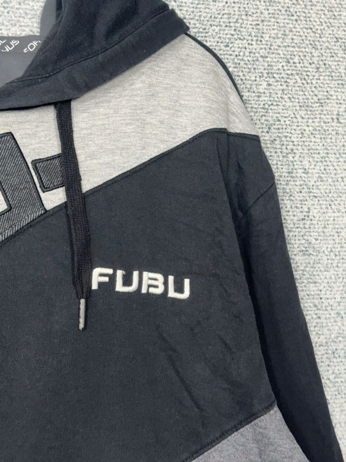 푸부 Y2K 프린팅 블랙 후드티 XL 상품이미지7