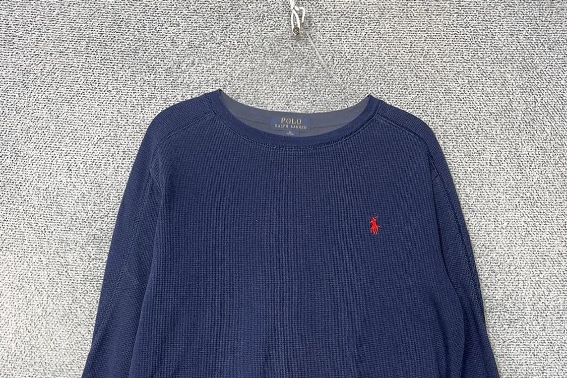 폴로 랄프로렌 로고 슬리브 네이비 긴팔티 L 상품이미지3