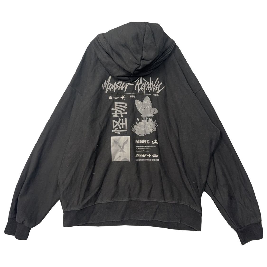 몬스터 리퍼블릭 프린팅 블랙 오버핏 스웻 후드티 XL 상품이미지2