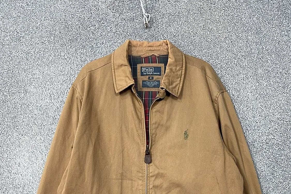 폴로 랄프로렌 로고 베이지 블루종 해링턴 자켓 M 상품이미지3