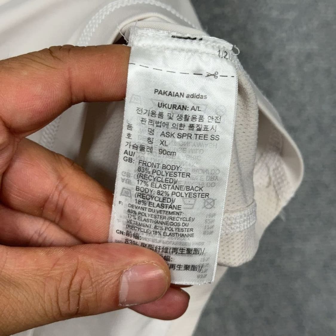 아디다스 로고 운동 기능성 반팔 티 XL 상품이미지6