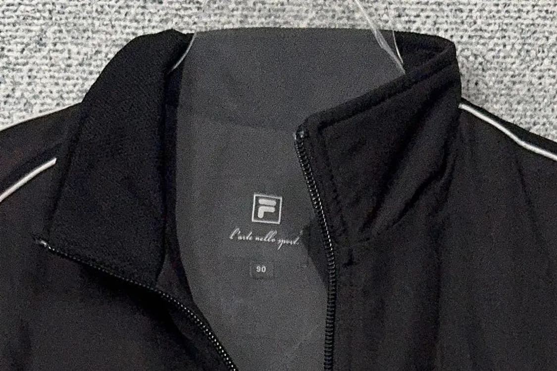 휠라 블랙 로고 기능성 집업 90 상품이미지5