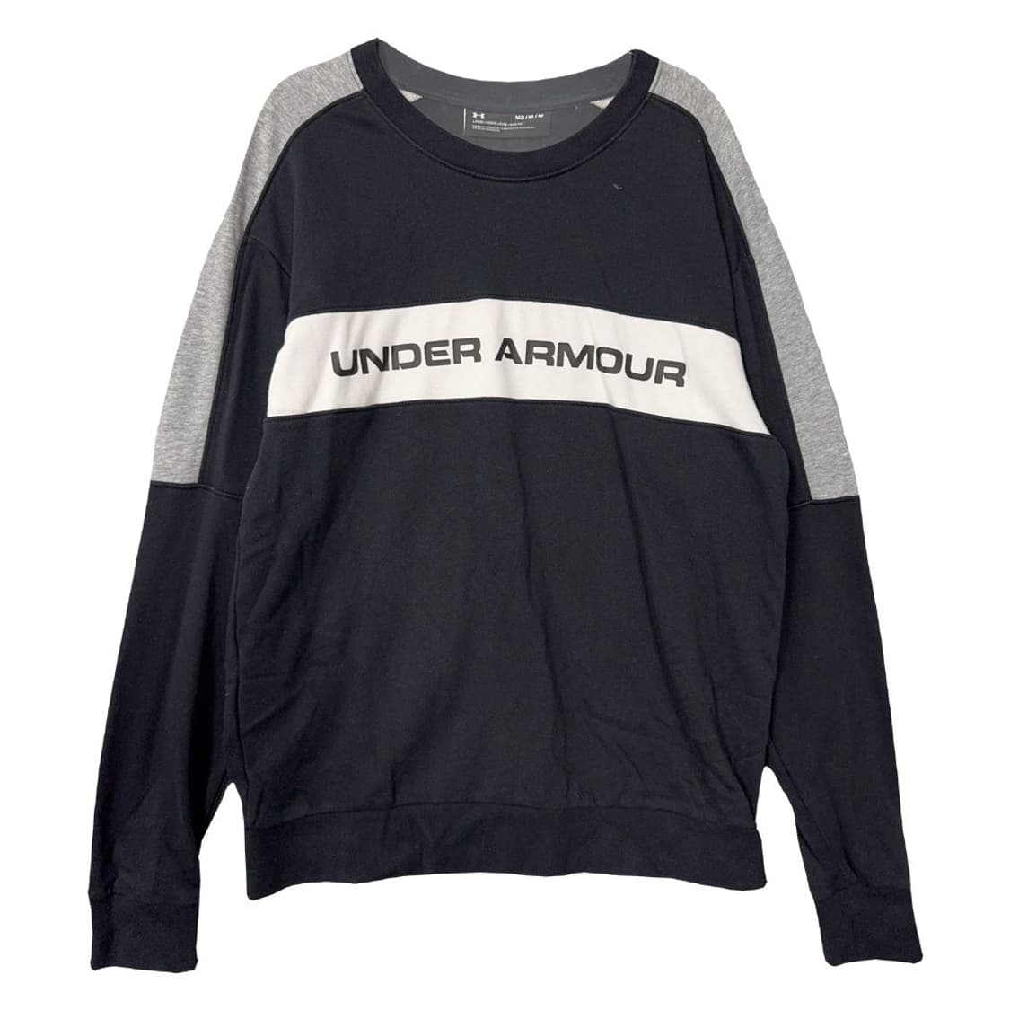 언더아머 프린팅 블랙 맨투맨 MD/M/M 상품이미지1