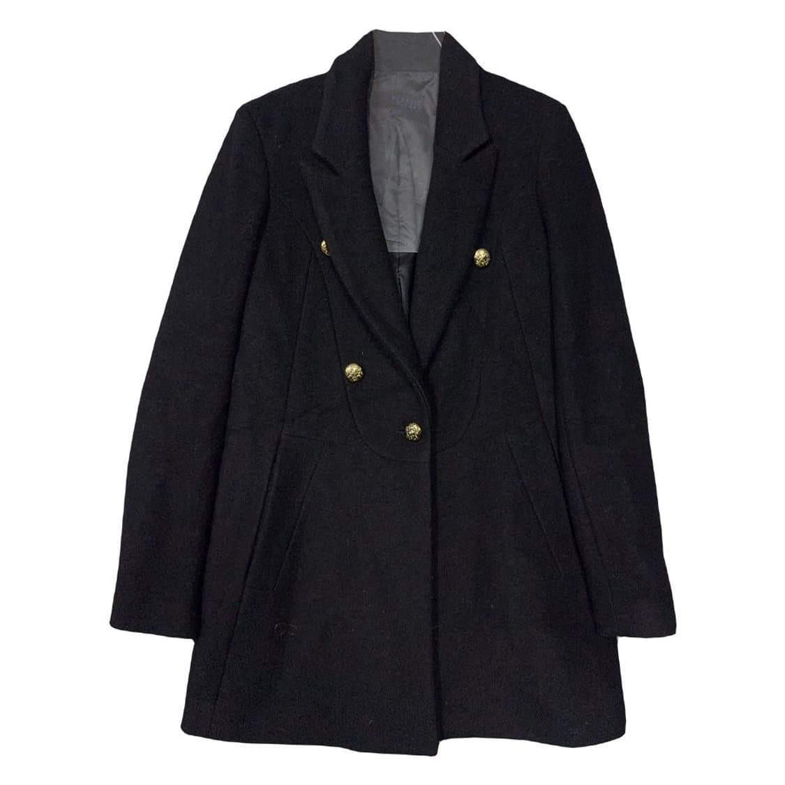 플라스틱아일랜드 블랙 버튼 울 코트 M 상품이미지1