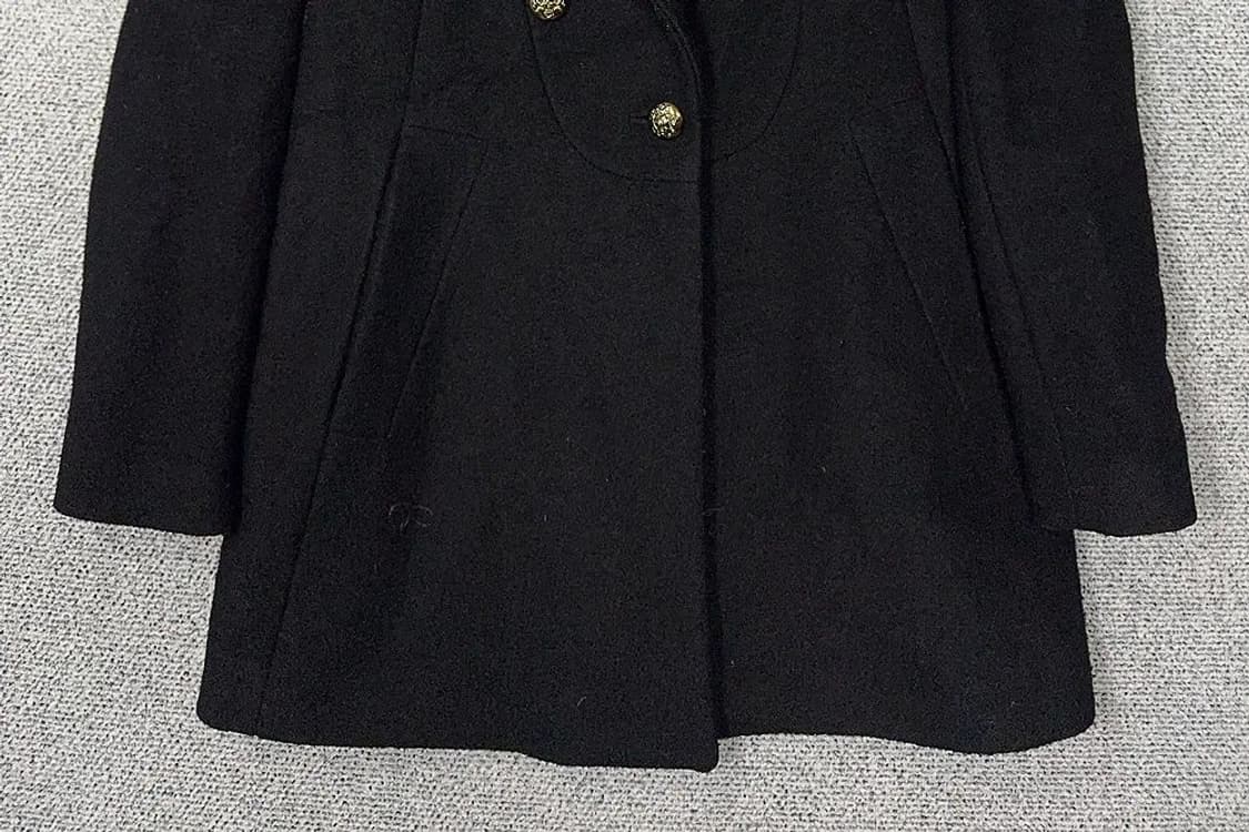 플라스틱아일랜드 블랙 버튼 울 코트 M 상품이미지4