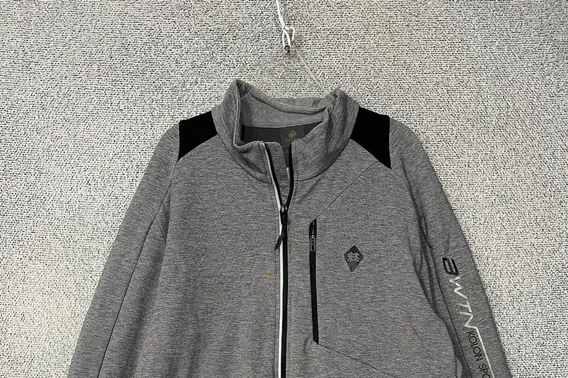 코오롱 그레이 로고 플리스 후리스집업 110 상품이미지3