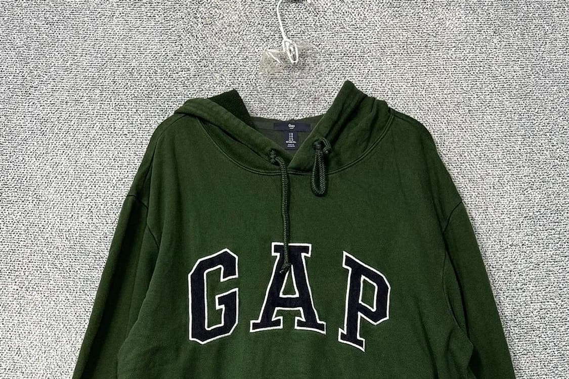 갭 로고 빈티지 카키 후드티 XL 상품이미지3