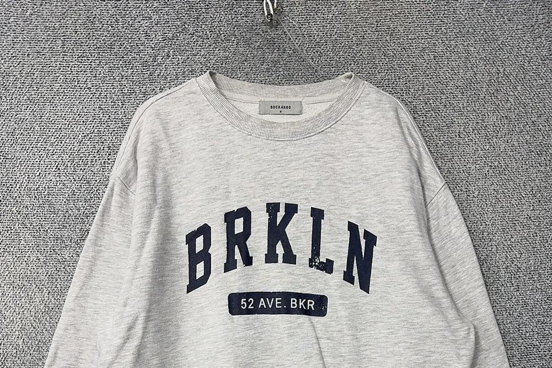 버커루 로고 라이트 그레이 맨투맨 M 상품이미지3