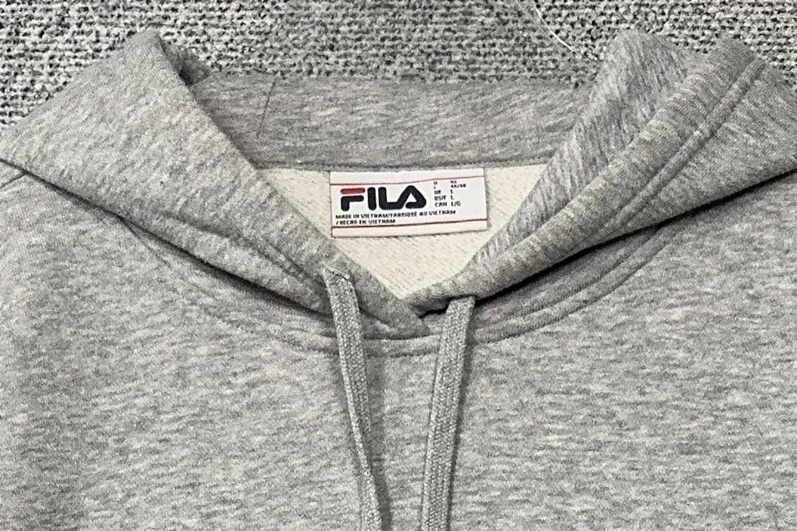 휠라 라이트 그레이 스펠 로고 후드티 L 상품이미지5