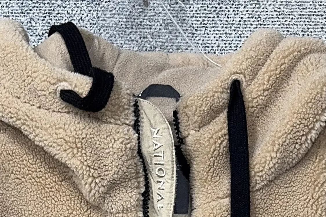 내셔널지오그래픽 베이지 양털 뽀글이 로고 후리스 후드집업 XL 상품이미지5