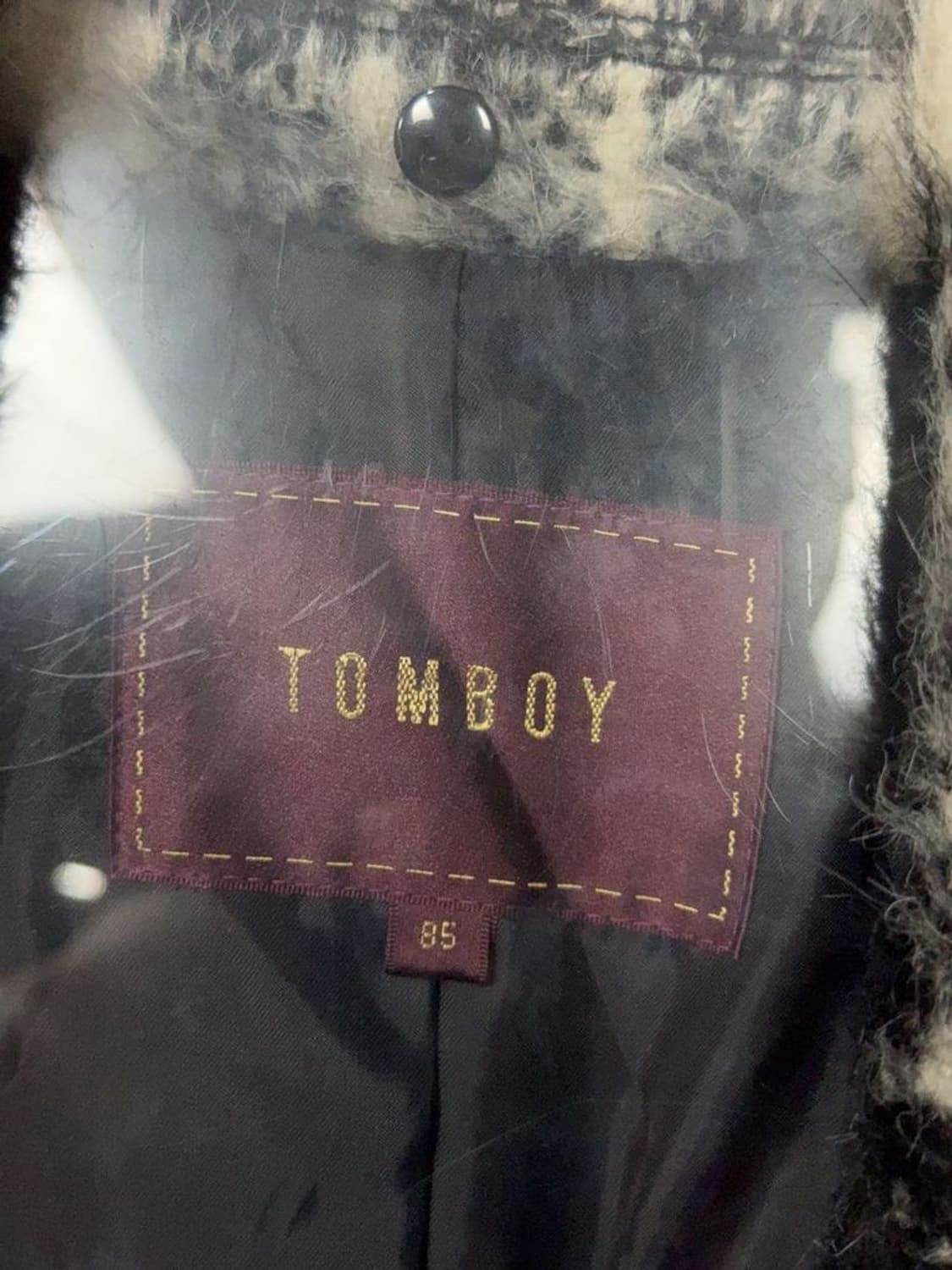 톰보이 체크 블랙 클래식 알파카 모헤어 코트 55 상품이미지8