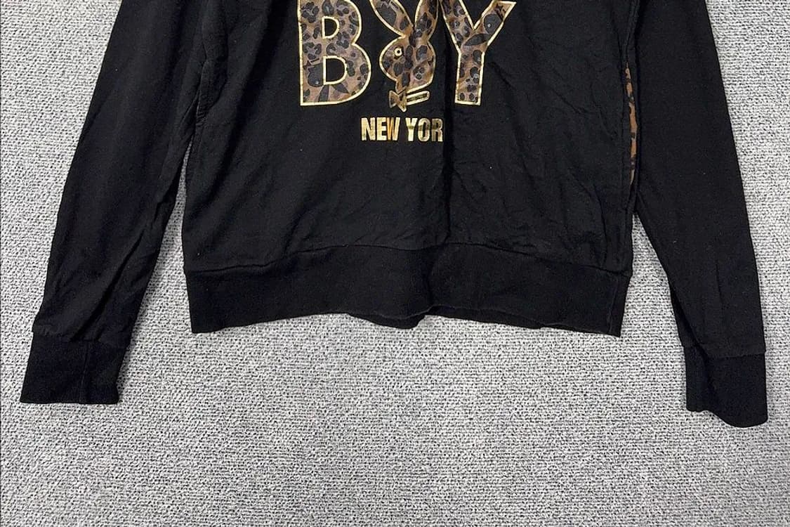 플레이 보이 프린팅 블랙 맨투맨 L 상품이미지4