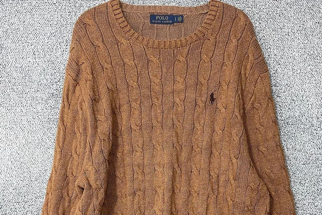 폴로 랄프로렌 꽈배기 로고 브라운 니트 L 상품이미지3