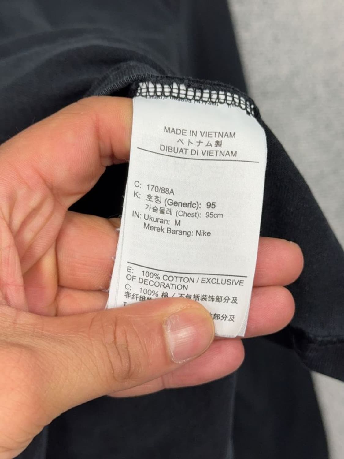 나이키 센터 자수 올블랙 로고 긴팔티 M 상품이미지8