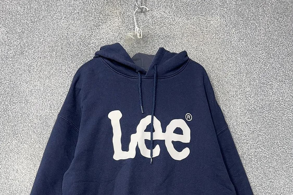 리 프린팅 네이비 후드티 M 상품이미지3