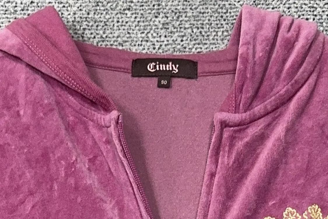 CINDY 신디 Y2K 퍼플 벨벳 후드집업 90 상품이미지5