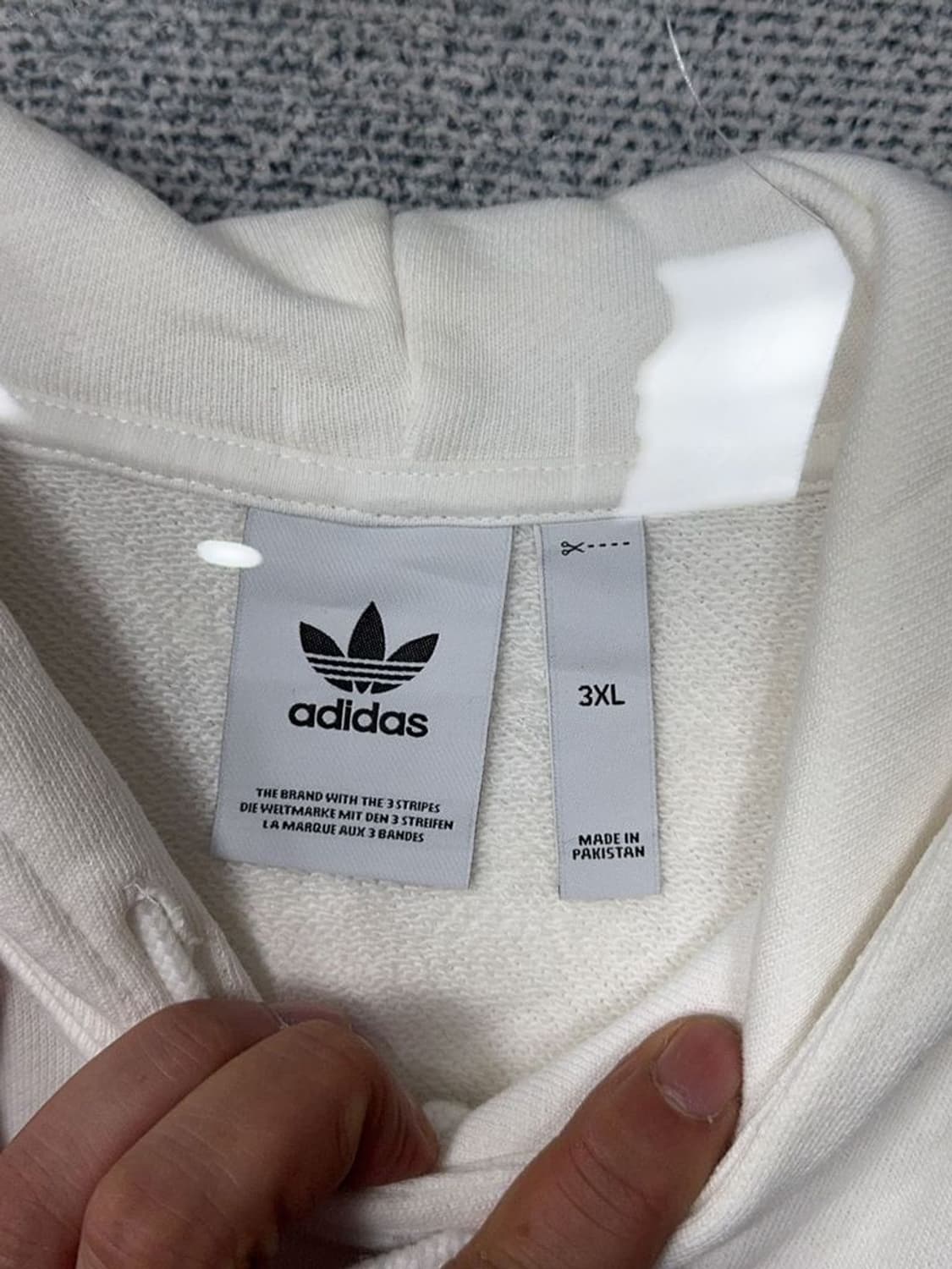 아디다스 빅로고 프린팅 크림 후드티 3XL 상품이미지8