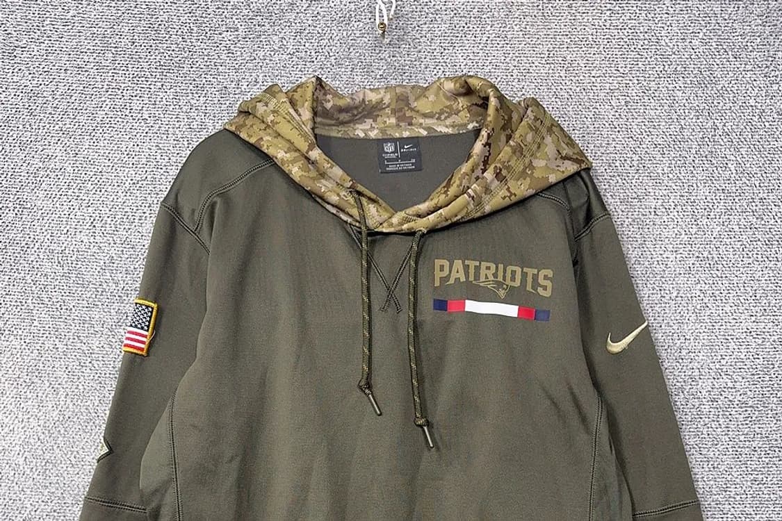 나이키 NFL 성조기 패치 빈티지 카키 오버핏 후드티 S 상품이미지3