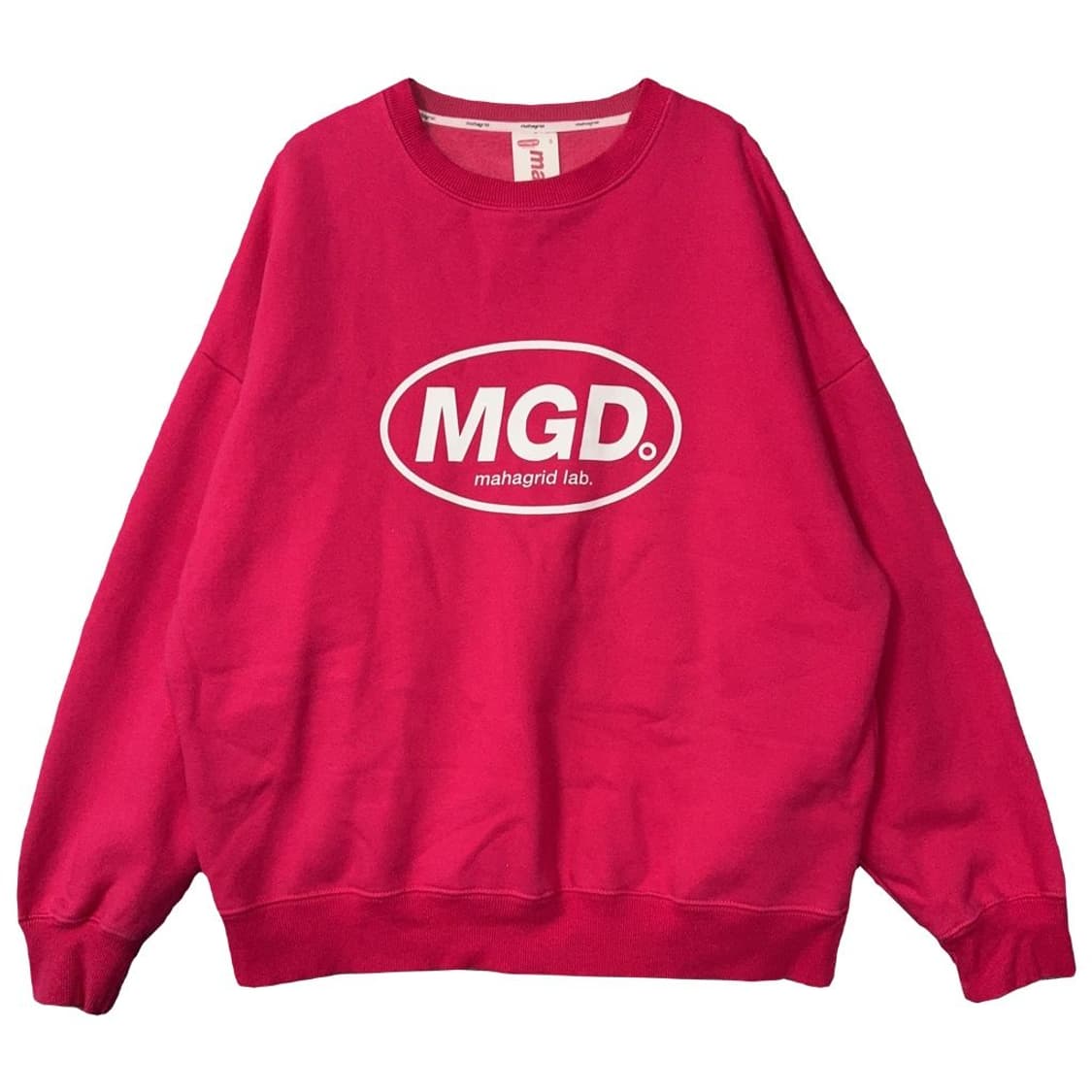 마하그리드 프린팅 핑크 맨투맨 S 상품이미지1