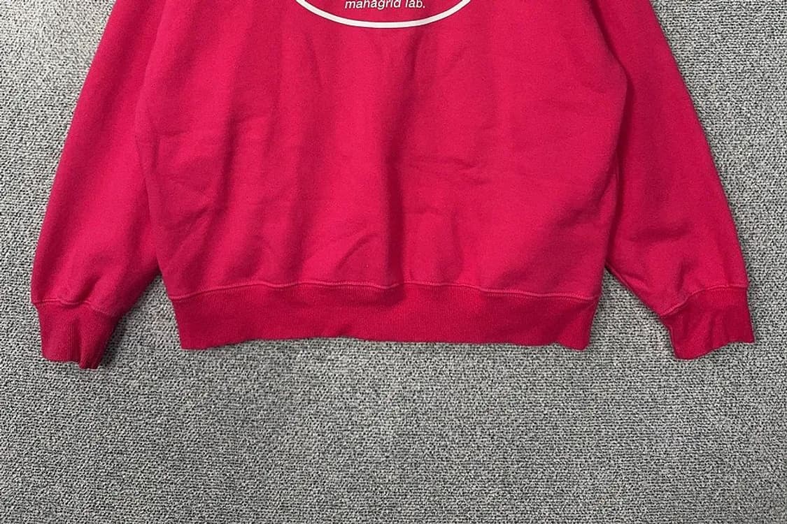 마하그리드 프린팅 핑크 맨투맨 S 상품이미지4