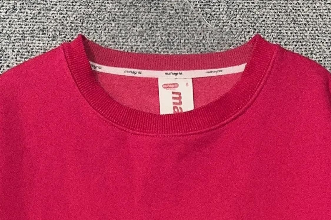 마하그리드 프린팅 핑크 맨투맨 S 상품이미지5