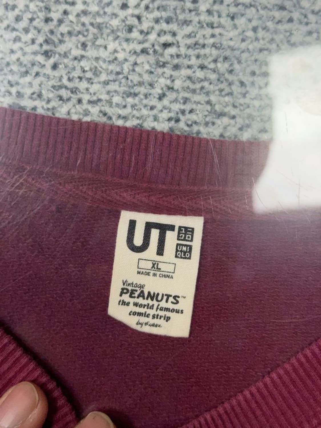 유니클로 프린팅 와인 맨투맨 XL 상품이미지8