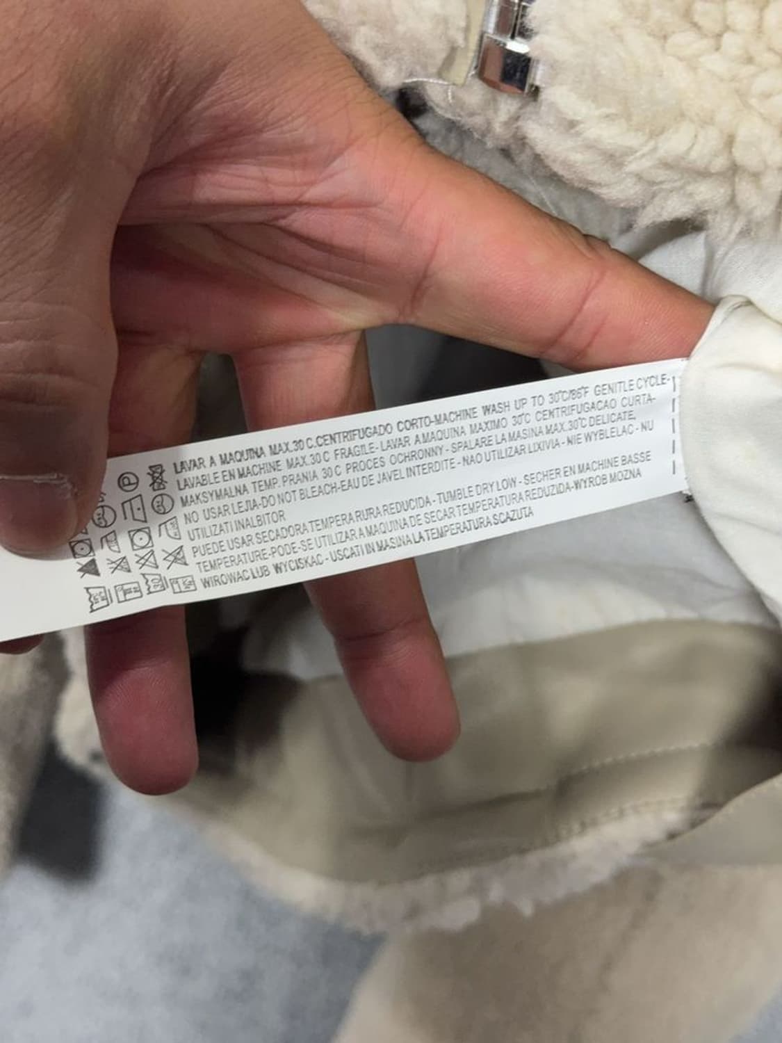 자라 베이지 양털 뽀글이 후리스 L 상품이미지9