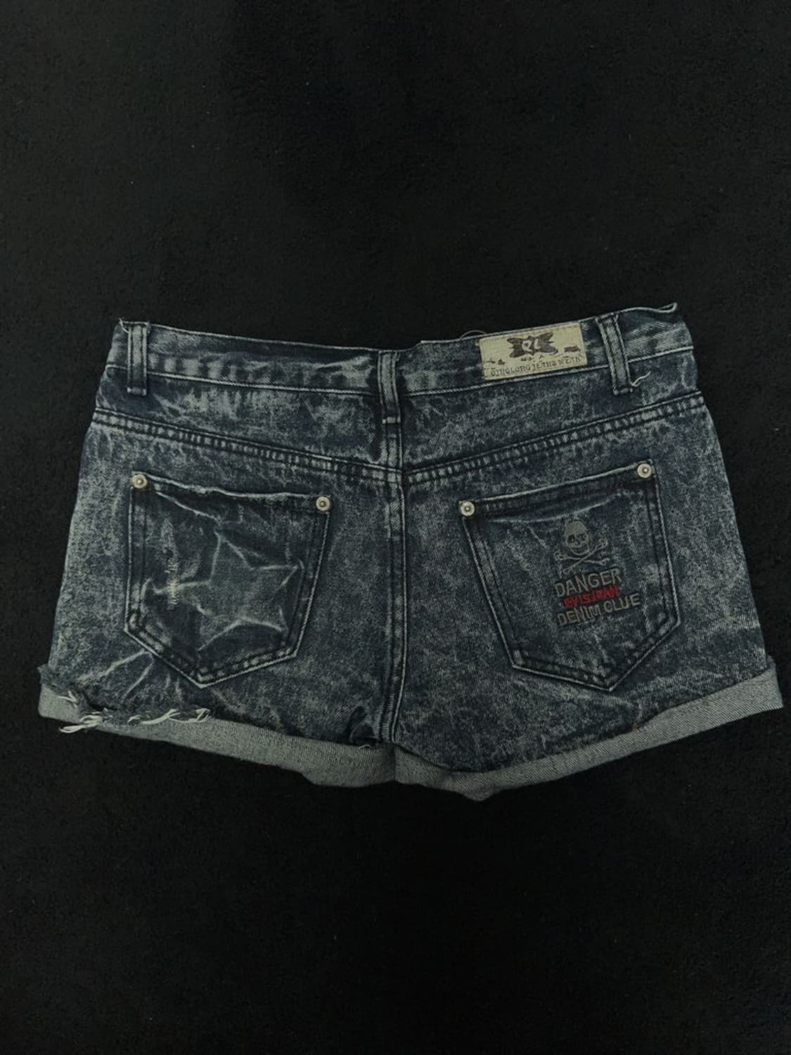 Y2K 진청 데미지 숏팬츠 M 상품이미지3
