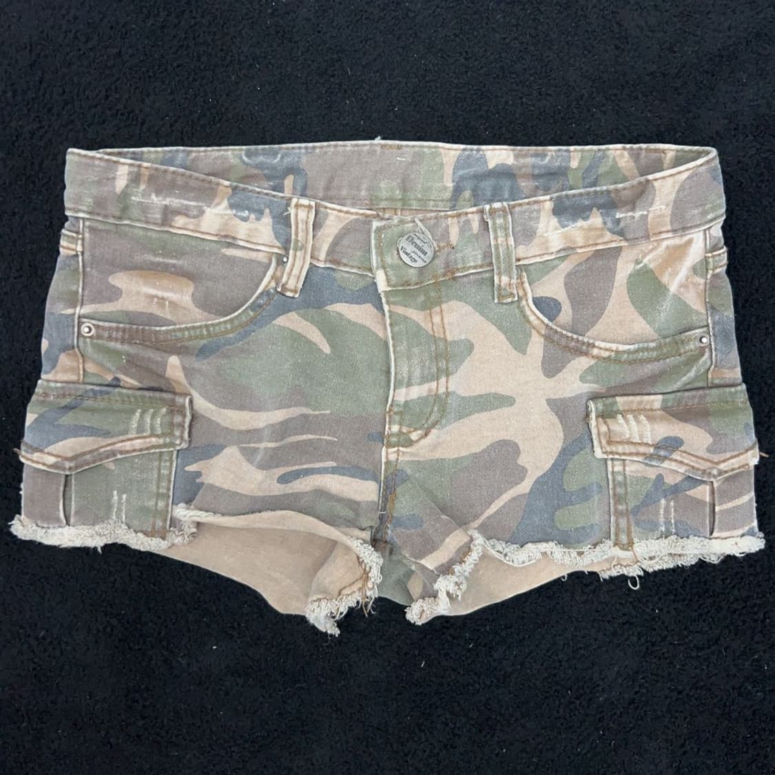 Y2K 카모패턴 카키 숏팬츠 S 상품이미지2