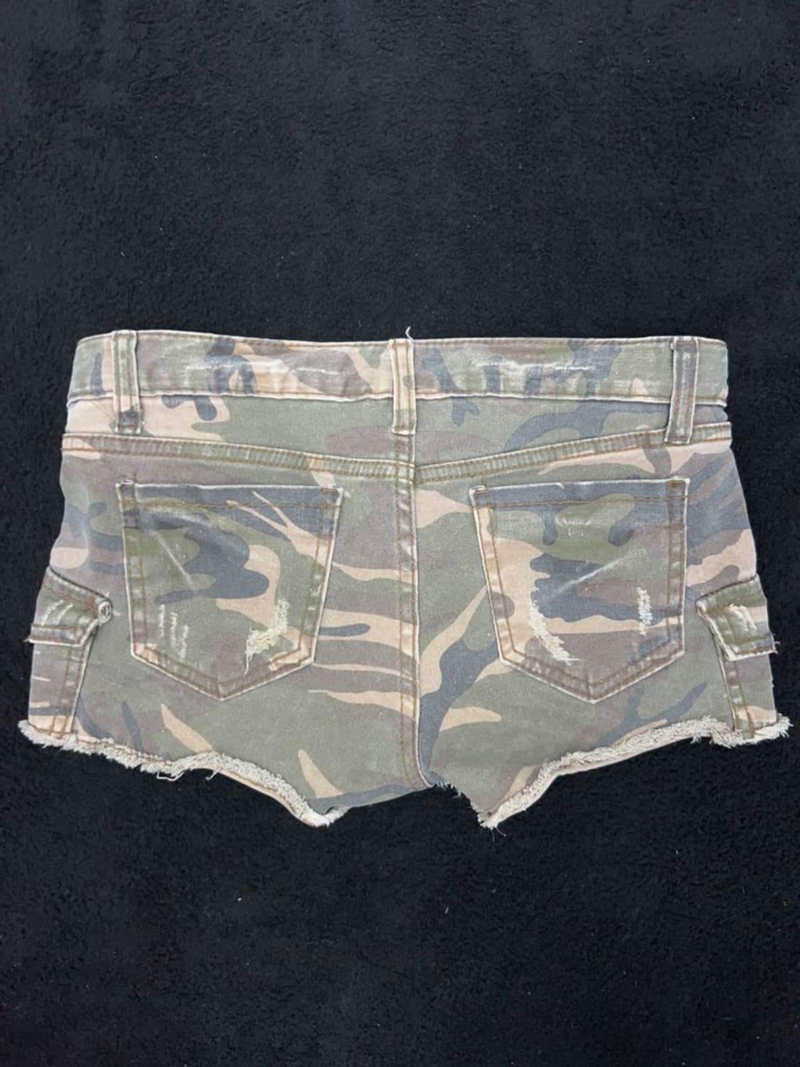 Y2K 카모패턴 카키 숏팬츠 S 상품이미지3