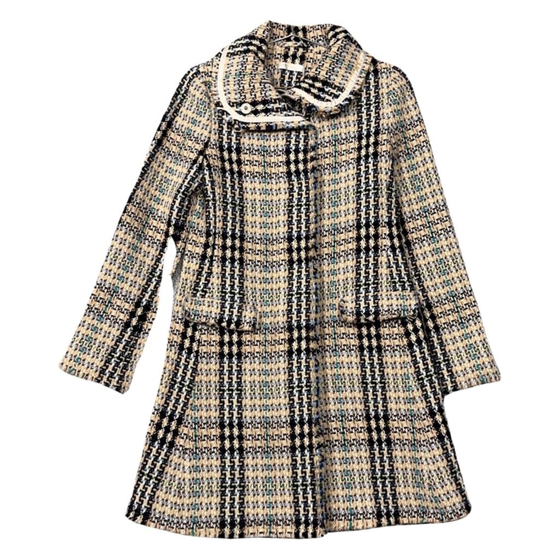 잇미샤 클래식 체크 베이지 울 코트 85-94-160 상품이미지1