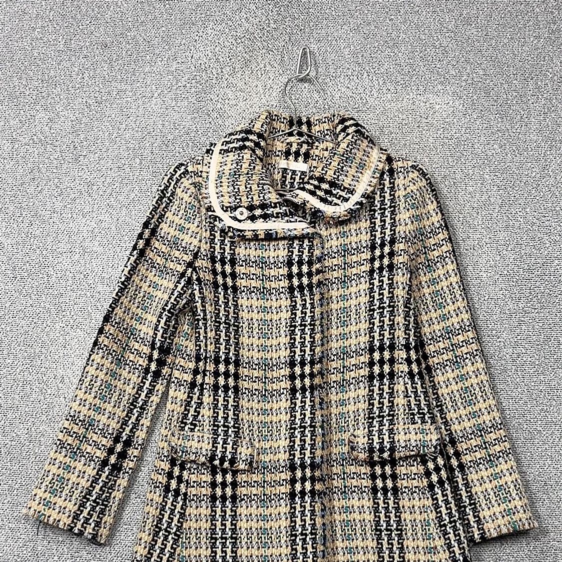 잇미샤 클래식 체크 베이지 울 코트 85-94-160 상품이미지3