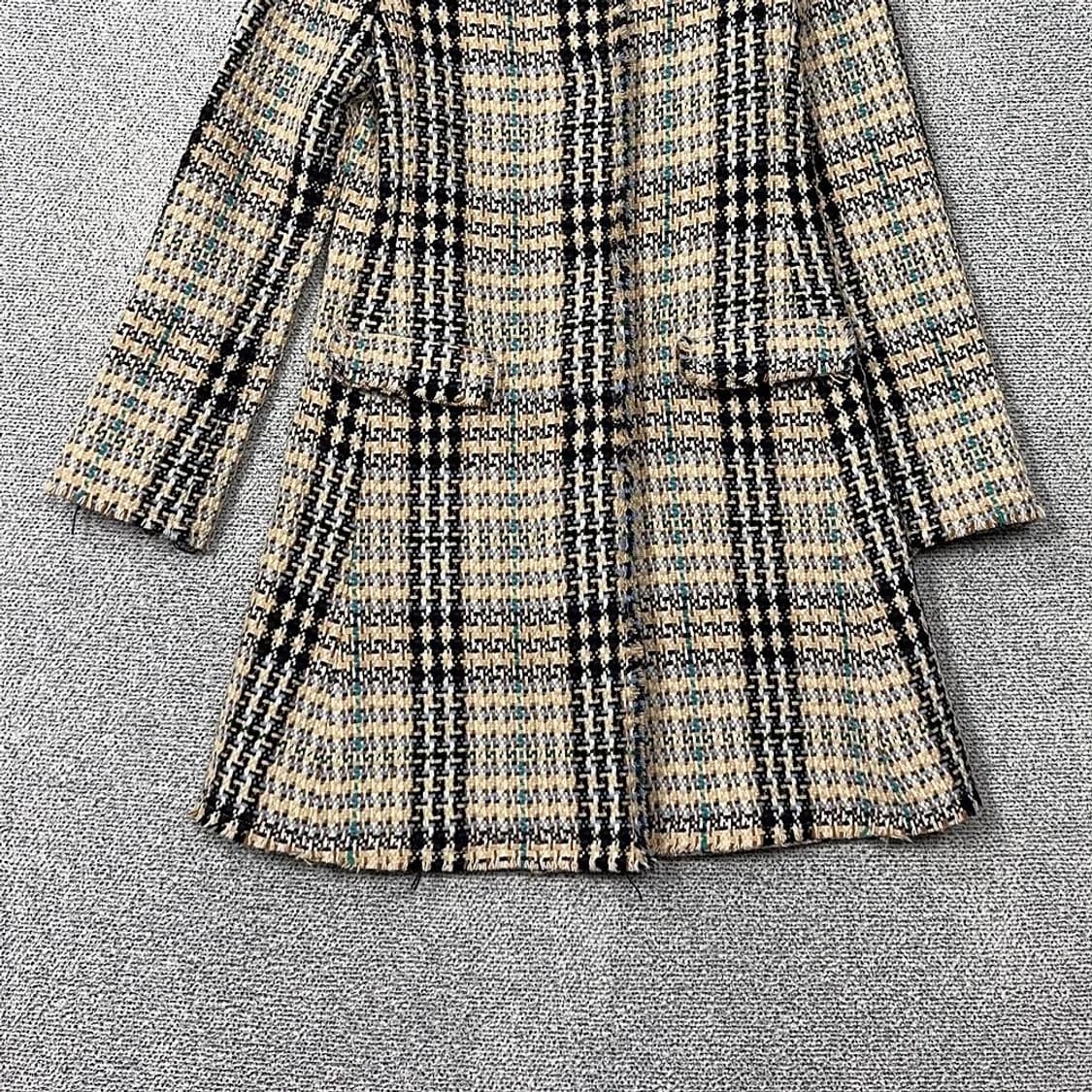 잇미샤 클래식 체크 베이지 울 코트 85-94-160 상품이미지4