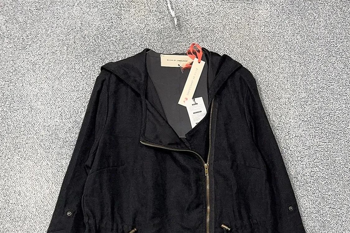 [새상품]JAMES JEANS 블랙 스컬 큐빅 백로고 후드 야상 자켓 MM 상품이미지3