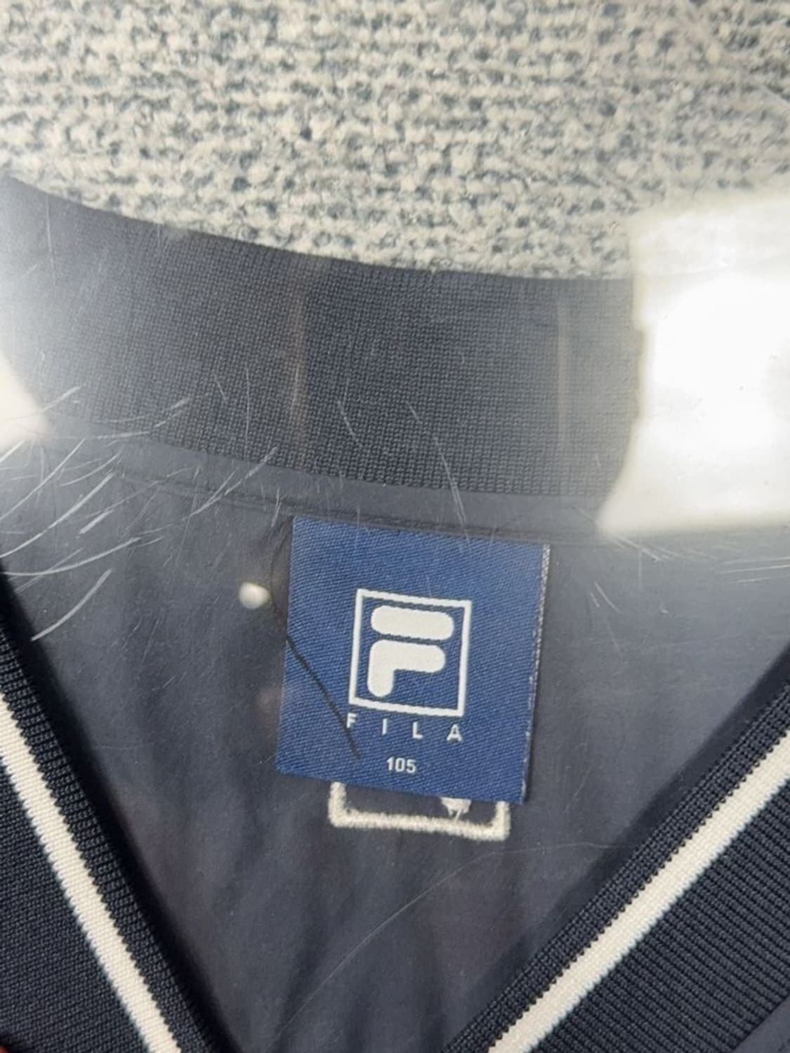 휠라 네이비 로고 바람막이 웜업 105 상품이미지8