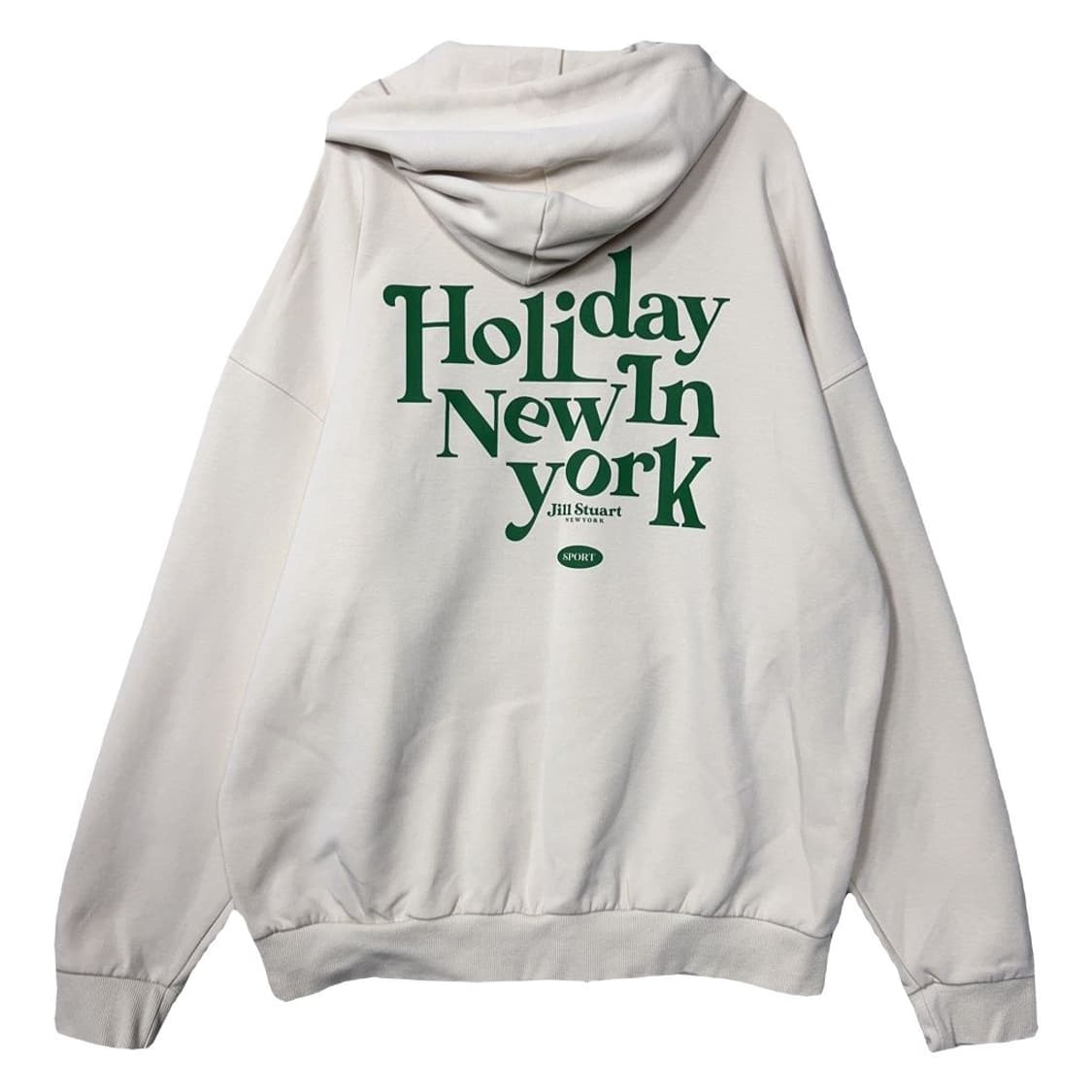 질스튜어트 크림 백프린팅 후드티 100(L) 상품이미지1