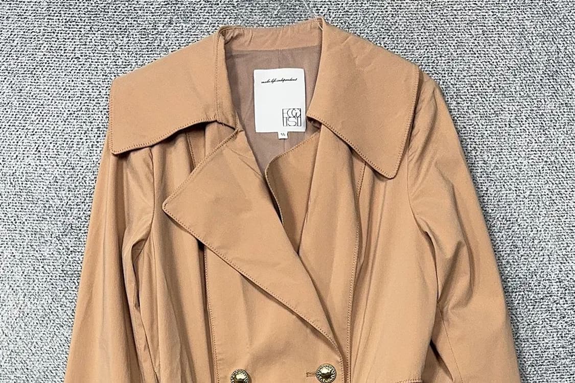 에고이스트 패턴 벨티드 클래식 베이지 트렌치 코트 55 상품이미지3