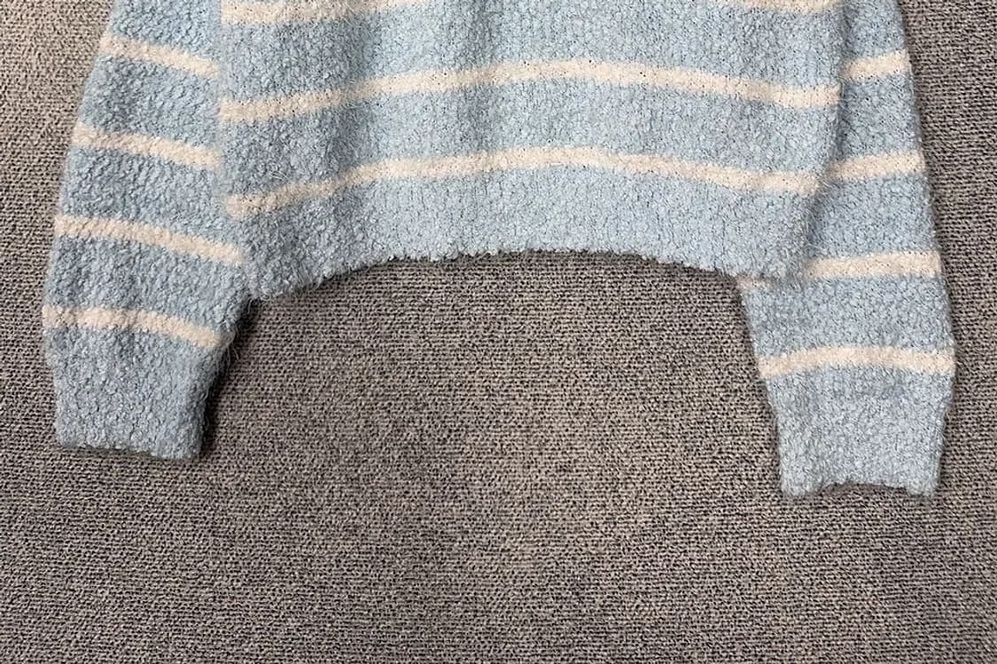 미쏘 스트라이프 라이트 블루 니트 M 상품이미지4