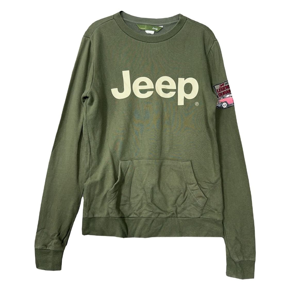 지프 프린팅 카키 맨투맨 S 상품이미지1