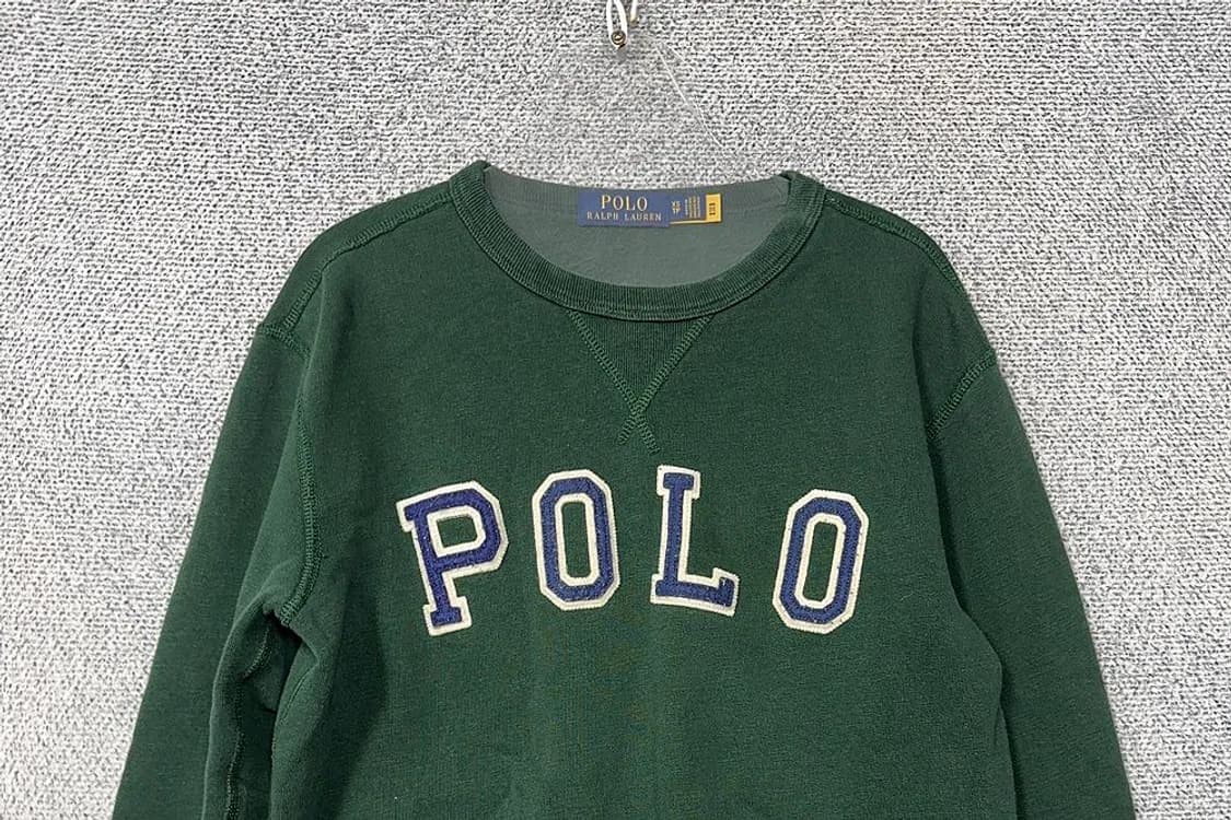 폴로 신형 큐알 스펠 로고 그린 맨투맨 XS 상품이미지3