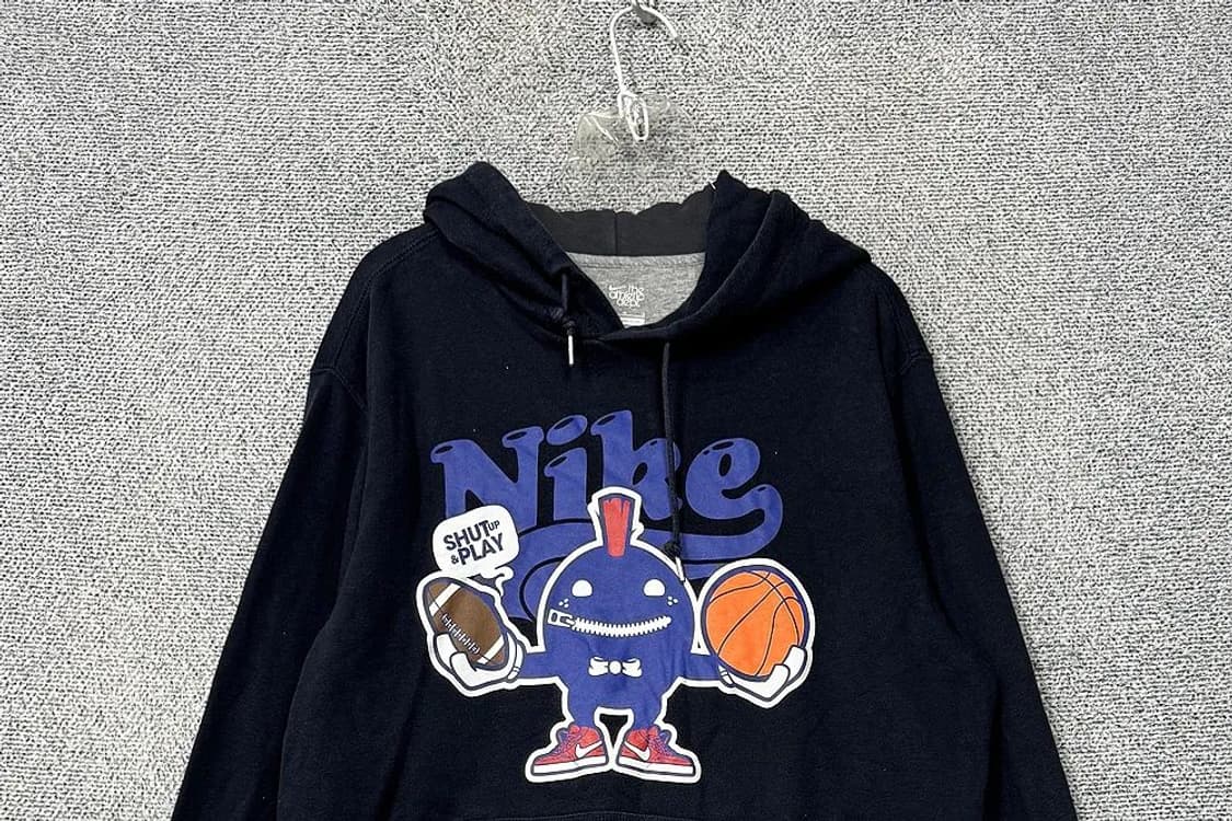 나이키 빈티지 프린팅 네이비 후드티 XXL 상품이미지3