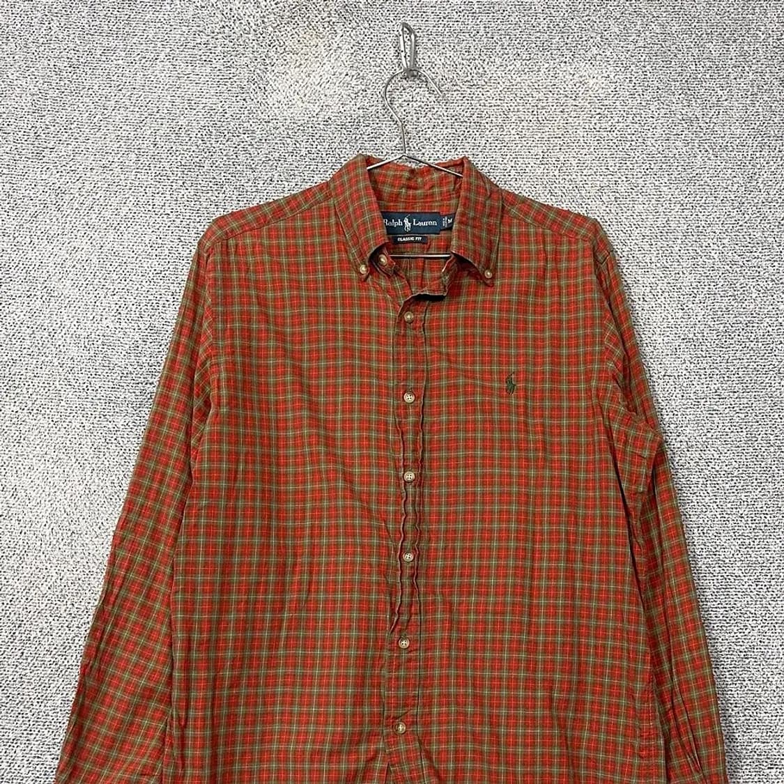 폴로 클래식 핏 브라운 카멜 체크 셔츠 M 상품이미지3