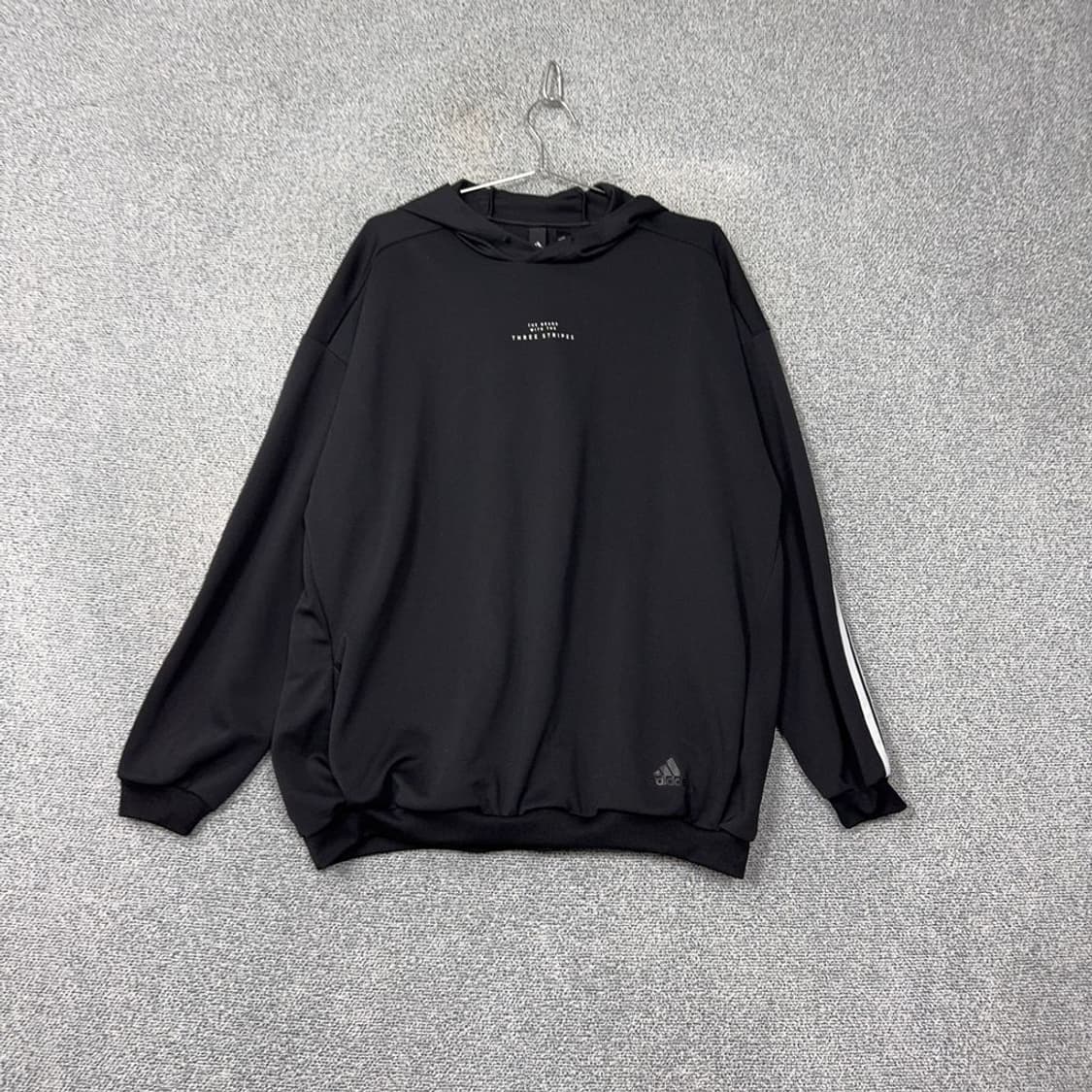아디다스 기능성 삼선 프린팅 블랙 후드티 2XL 상품이미지1