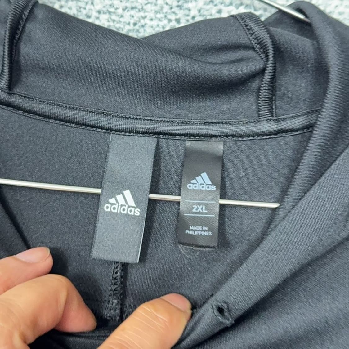 아디다스 기능성 삼선 프린팅 블랙 후드티 2XL 상품이미지5