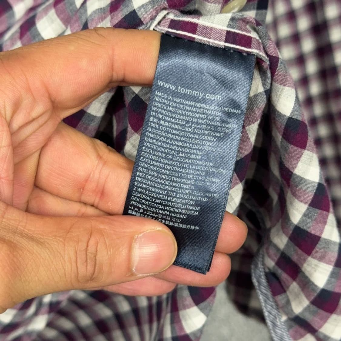 타미힐피거 캐주얼 로고 버건디 셔츠 XL 상품이미지6